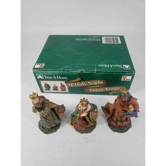 Vintage Kmart O' Holy Night THREE KINGS Figurines Trim A Home Original Box *READ - Picture 5 of 16